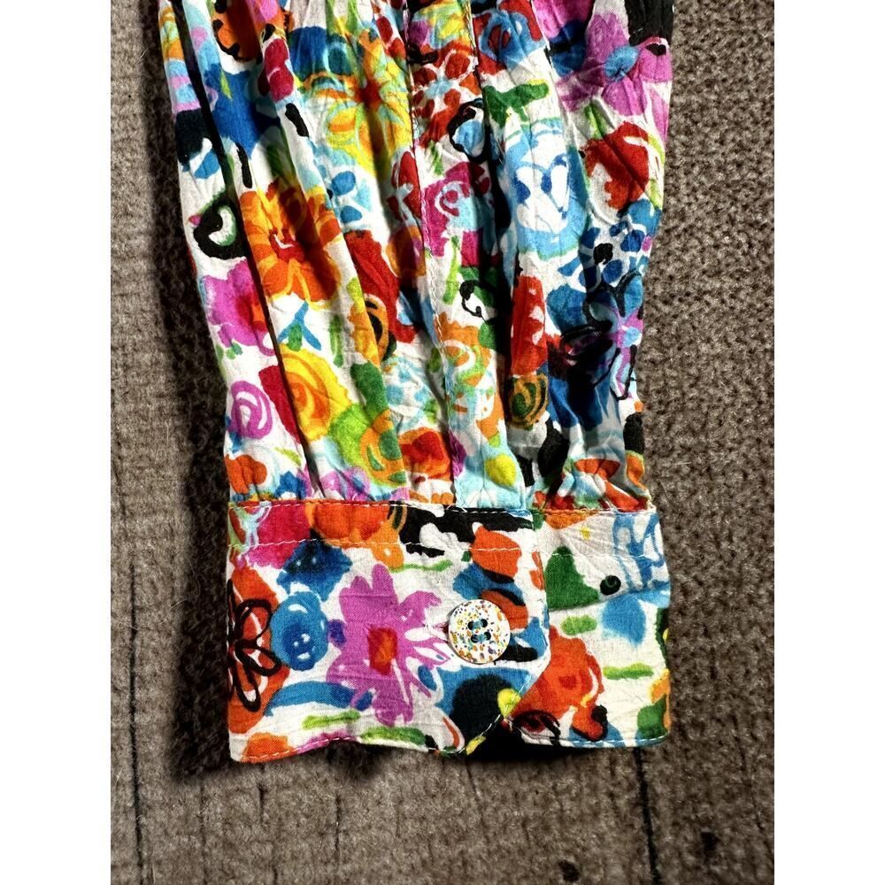 💎 RARE Jams World Flourish Flower Pattern Button Down Pocket Shirt XL - Picture 6 of 10